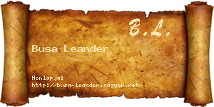Busa Leander névjegykártya